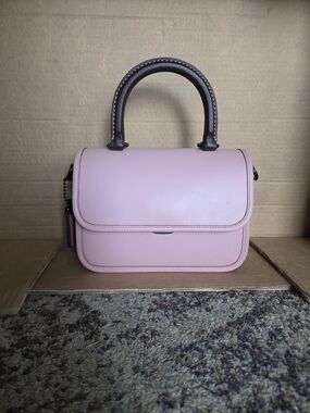 Coach Carnation Pink Rogue Top-Handle Leather Bag